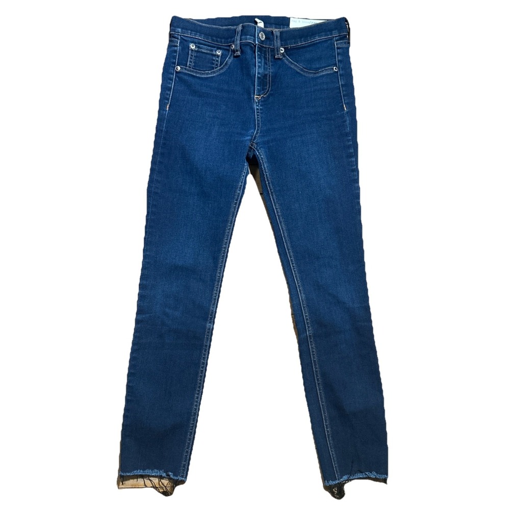 rag & bone 10" Skinny Women's Size 26 Soft Harrow Wash Raw Hem Stretch Denim USA